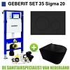 UP320 Toiletset 35 Civita Black Rimless Sigma 20 Mat Zwart Drukplaat