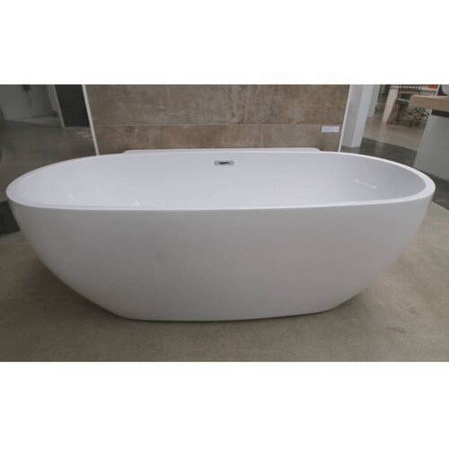 Halfvrijstaand Bad Luca Sanitair Primo 175x85x60cm Acryl Glans Wit Met Overloop  Halfvrijstaand Bad Luca Sanitair Primo 175x85x60cm Acryl Glans Wit Met Overloop