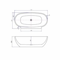 Halfvrijstaand Bad Luca Sanitair Primo 175x85x60cm Acryl Glans Wit Met Overloop
