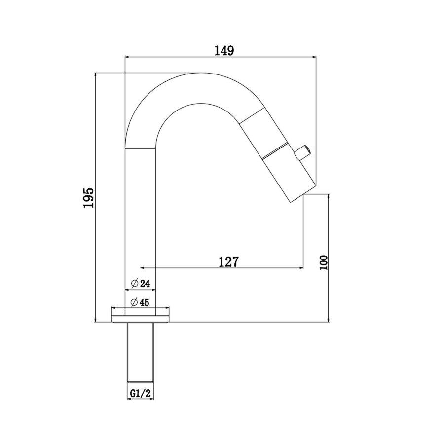 Fonteinkraan AquaSplash Colorato 19.5 cm Gunmetal