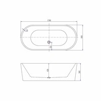 Vrijstaand Bad Luca Sanitair Primo 178x78x56cm Acryl Glans Wit CR