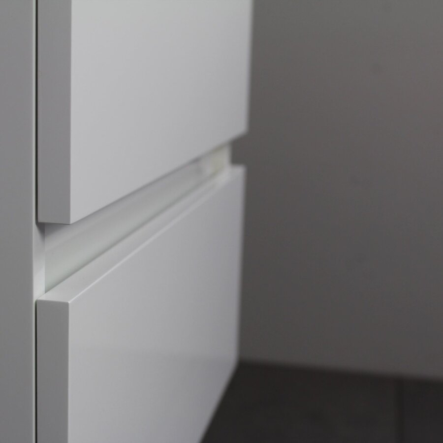 Badkamermeubel BWS Pepper Wastafel Porselein Incl Spiegelkast Met Kraangat 60x55x46 cm Wit