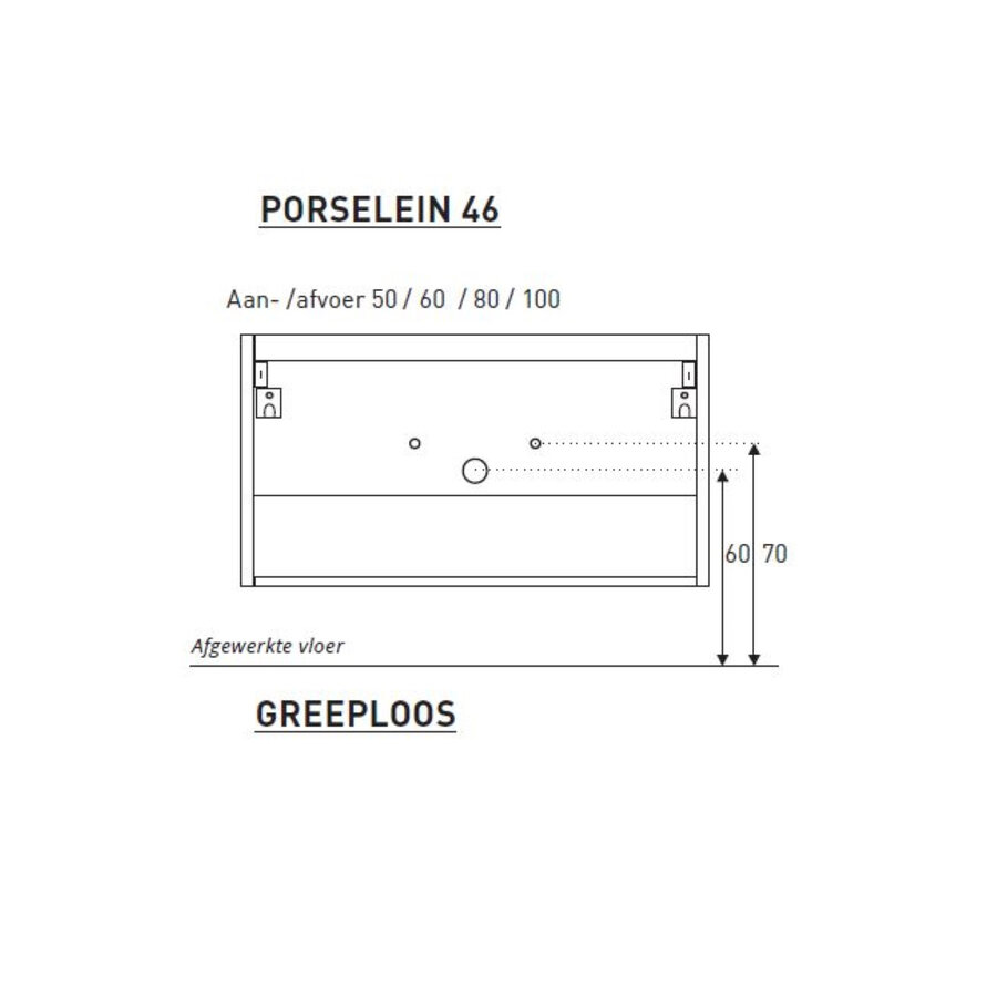 Badkamermeubel BWS Pepper Wastafel Porselein Incl Spiegelkast Met Kraangat 60x55x46 cm Wit