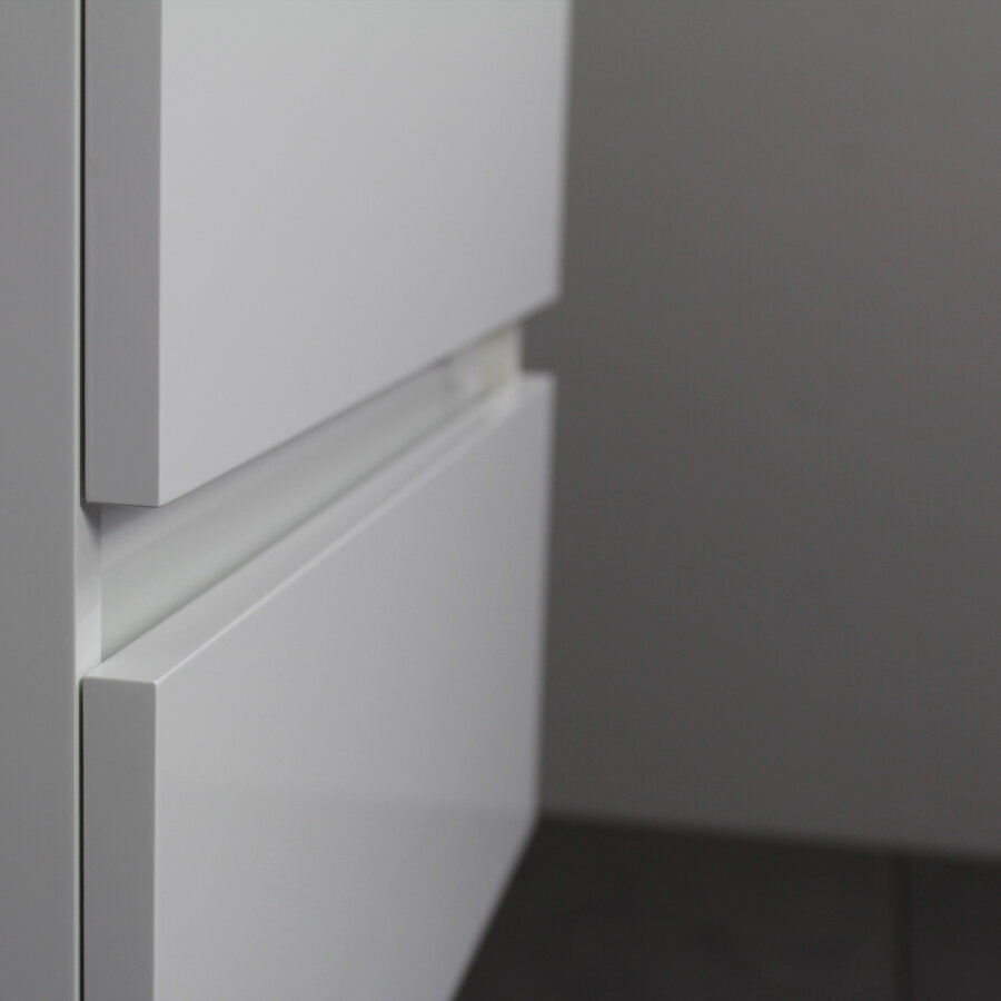 Badkamermeubel Boss & Wessing Pepper Wastafel Porselein Twee Kraangaten Incl Spiegel 120x55x46 cm Wit