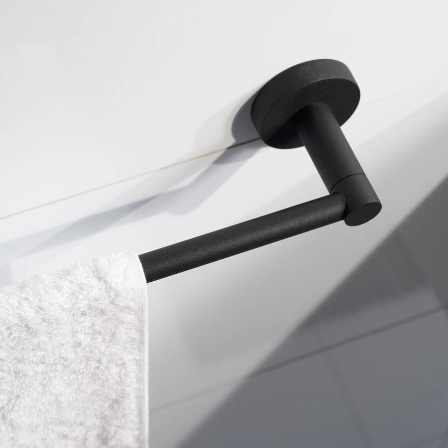 Handdoekhouder Kosmos Enkel 60x7.5 cm Mat Zwart