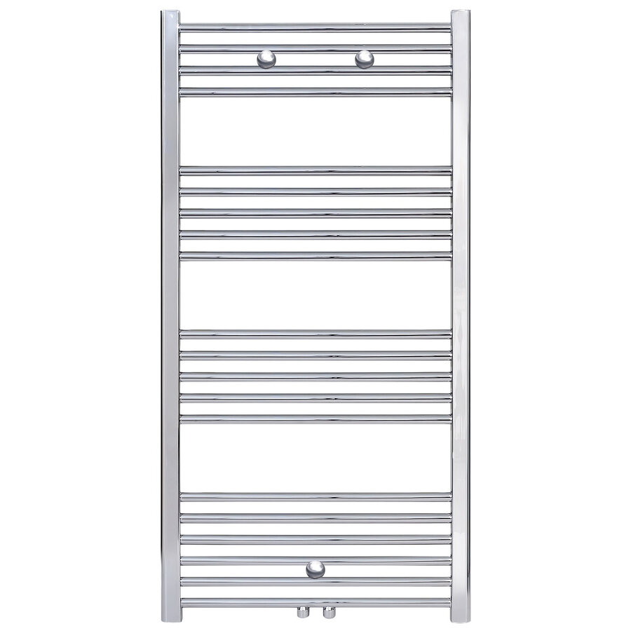 Designradiator Nile Gobi 120x50cm 376W Chroom (Midden/zij-ansluiting)