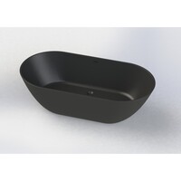 Vrijstaand Bad Arcqua Cusco Cast Marble 175x85x55 cm Mat Zwart