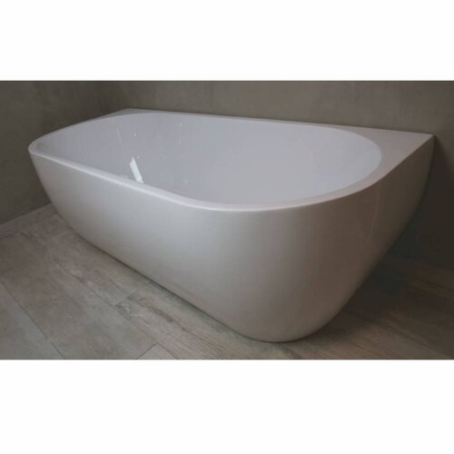 Halfvrijstaand Bad Luca Sanitair Primo 180x80x58cm Acryl Glans Wit Met Overloop 