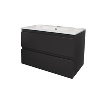 Badkamermeubel Boss & Wessing Pepper Wastafel Porselein Met Kraangat 80x55x46 cm Antraciet