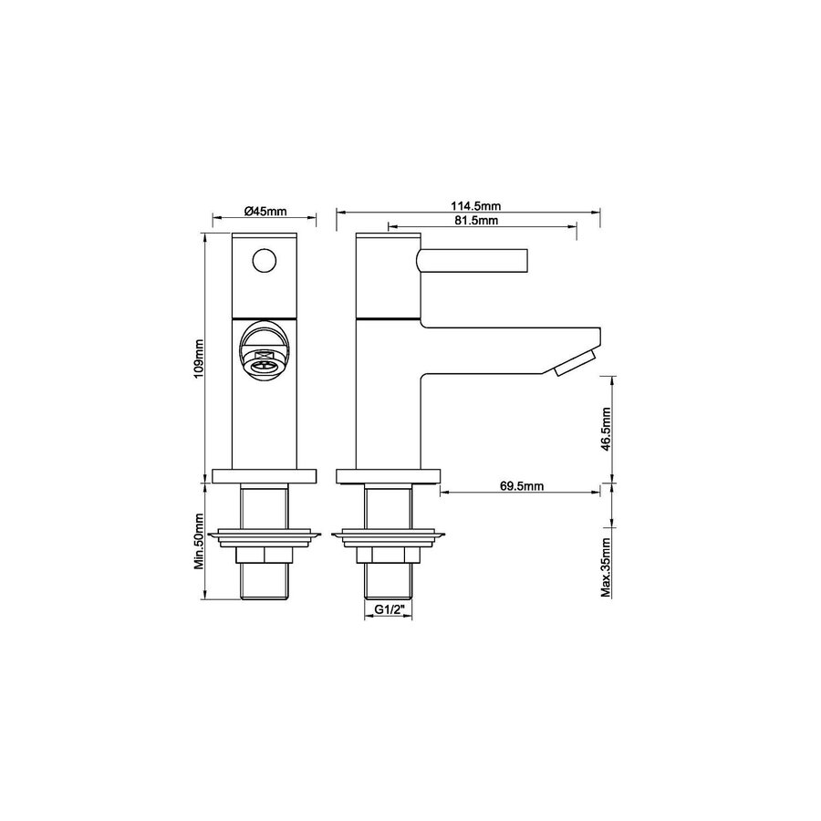 Fonteinkraan Wiesbaden Amador Keramisch 1/2" Geborsteld Koper