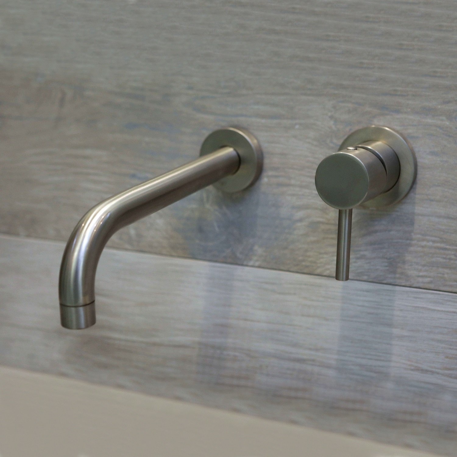 Wastafelmengkraan Luca Sanitair Bongio Inbouw 16 cm Uitloop RVS Look Luca Sanitair
