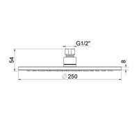 Hoofddouche Aquasplash Cemal Rond 25x0,8 cm Antikalk Geborsteld Messing Goud