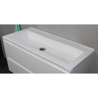 Badkamermeubel Boss & Wessing Pepper Acryl Wastafel Zonder Kraangat 100x55x46 cm Wit