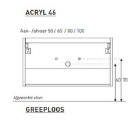 Badkamermeubel Boss & Wessing Pepper Acryl Wastafel Incl Spiegel Zonder Kraangat 100x55x46 cm Wit