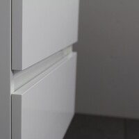 Badkamermeubel Boss & Wessing Pepper Acryl Wastafel Met Kraangat Inclusief Spiegel 100x55x46 cm Wit