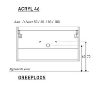 Badkamermeubel Boss & Wessing Pepper Acryl Wastafel Met Kraangat Inclusief Spiegel 100x55x46 cm Wit