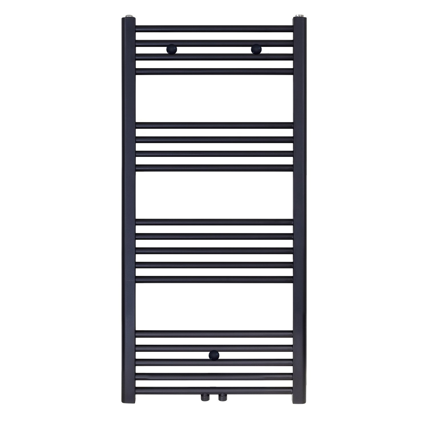 Designradiator Nile Gobi 120x60 cm Geborsteld Mat Zwart midden-onderaansluiting Boss & Wessing