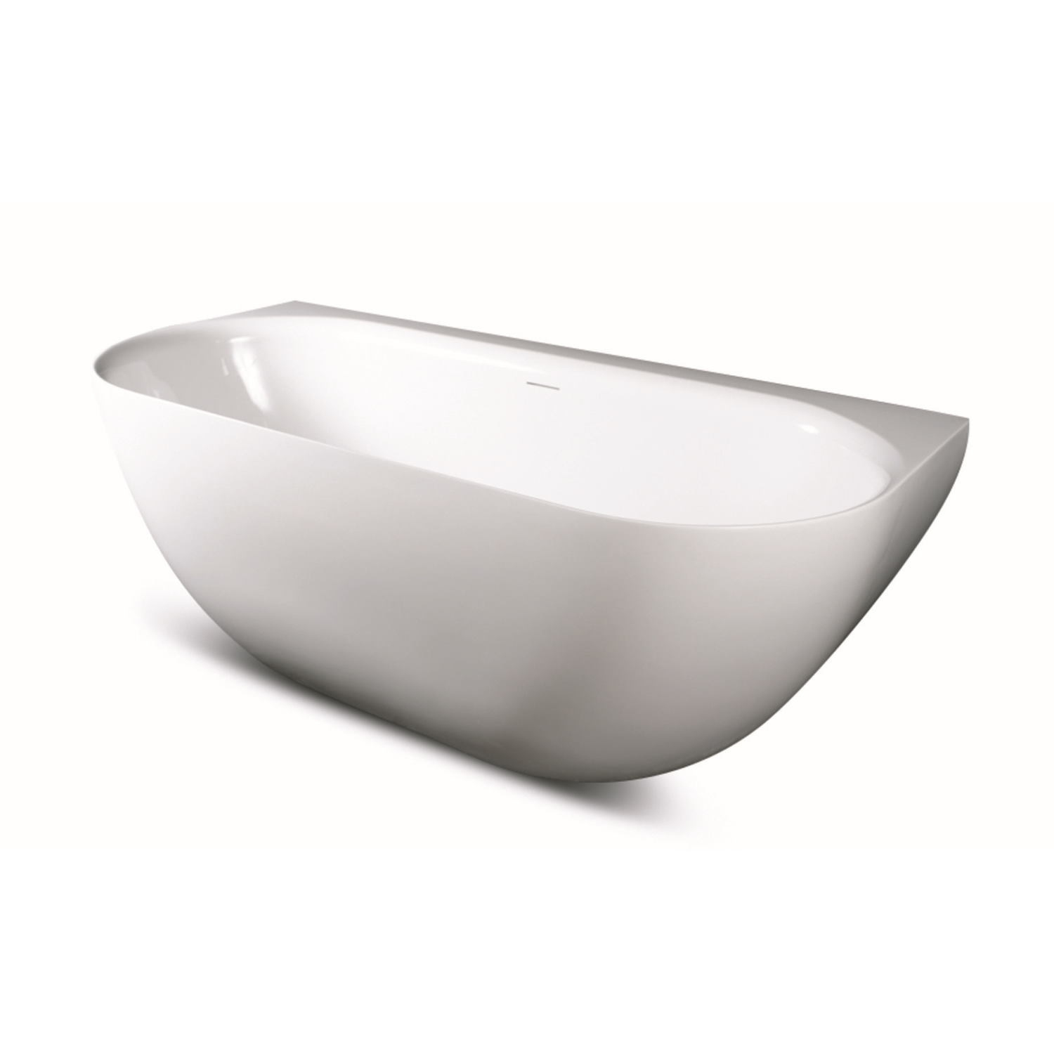 Ligbad Luca Sanitair Primo Acryl 170x80x60 cm Back To Wall Half Rond Glans Wit Luca