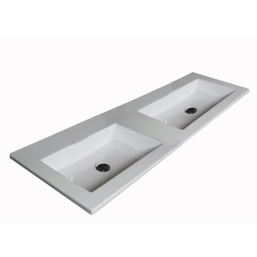 Badkamermeubel Boss & Wessing Pepper Acryl Wastafel Incl Spiegel Zonder Kraangat 120x55x46 cm Antraciet