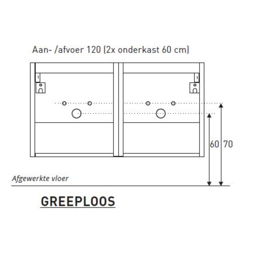 Badkamermeubel Boss & Wessing Pepper Acryl Wastafel Incl Spiegel Zonder Kraangat 120x55x46 cm Antraciet