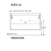 Badkamermeubel BWS Pepper Wastafel Acryl Incl Spiegelkast Met Kraangat 60x55x46 cm Antraciet