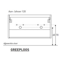 Badkamermeubel Boss & Wessing Pepper Wastafel Porselein Twee Kraangaten Incl Spiegel 120x55x46 cm Antraciet