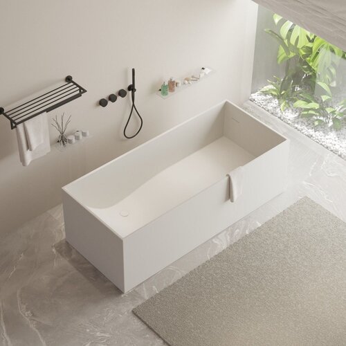 Ligbad Vrijstaand Ideavit Solidstar 170x72x55 cm Solid Surface Mat Wit 