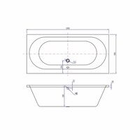 Ligbad Luca Sanitair Primo Inbouw Acryl 190x90x49cm Wit Inclusief Stelpoten
