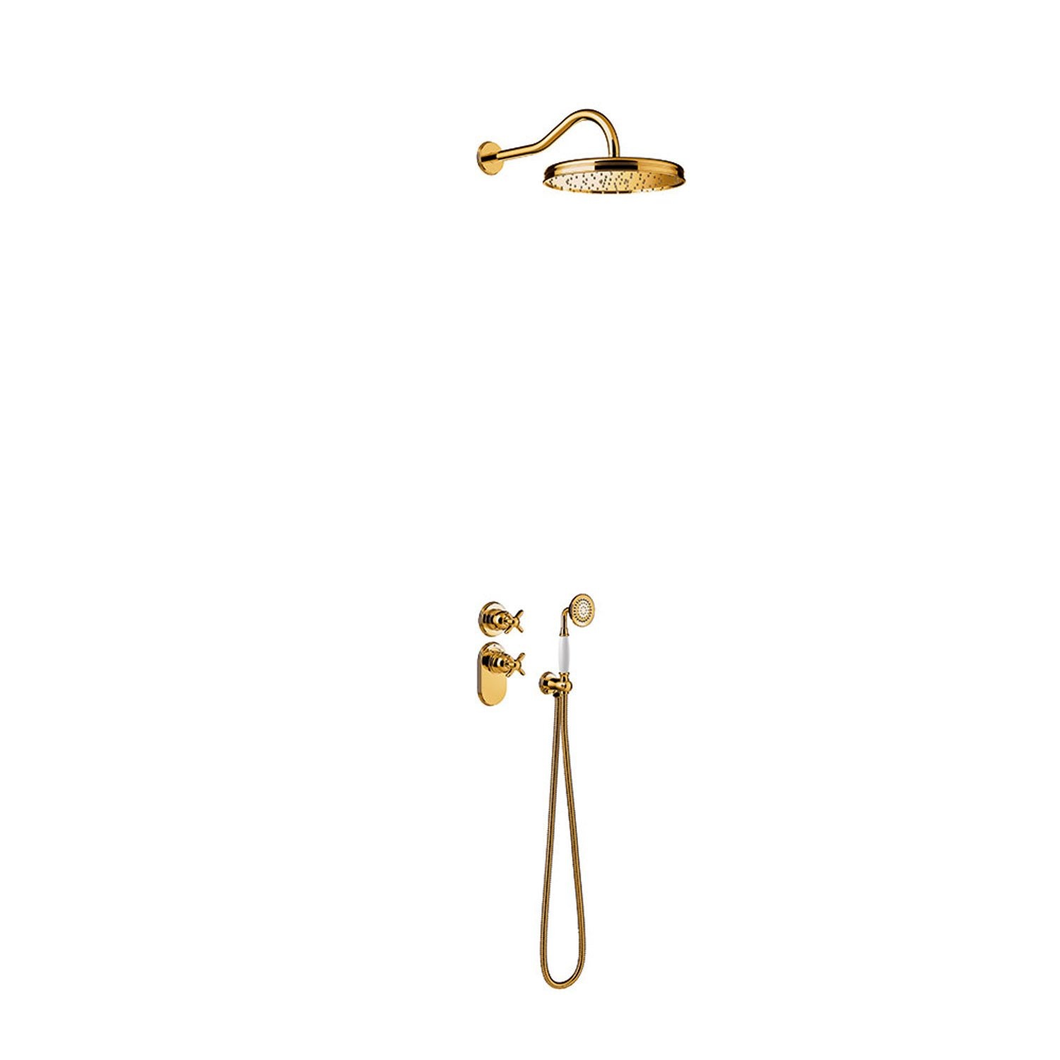 Regendoucheset Tres Clasic Thermostatische Inbouw 2-Wegs Goud Tres