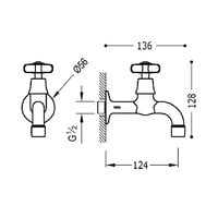 Fonteinkraan Retro Tres Clasic Verouderd Messing Mat