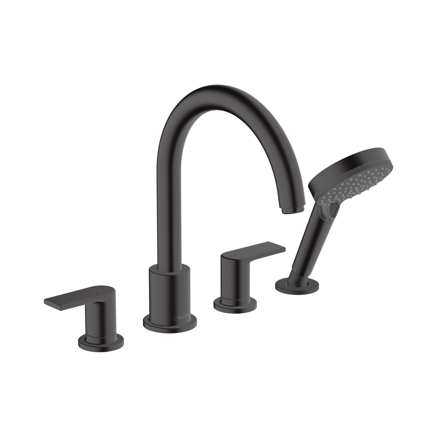 Hansgrohe Badrandmengkraan Vernis Shape 4-Gats Mat Zwart