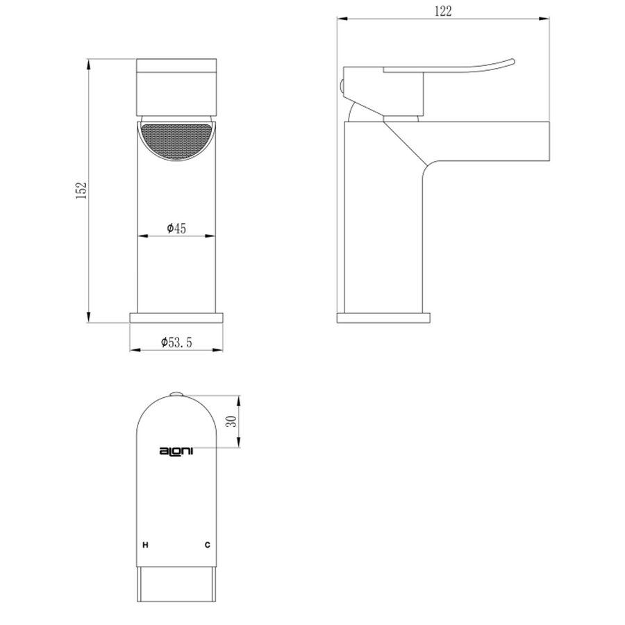 Wastafelmengkraan Aquasplash Colorato Vierkant Eenhendel Waterval Chroom