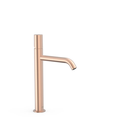 Wastafelmengkraan Tres Study Exclusive 32,5 cm 1-Knop Rond Mat Rosé Goud 