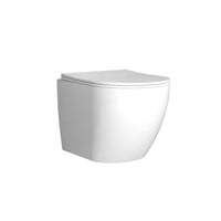 Toiletset Budget 62 Mudo Glans Wit Met B&W Drukplaat