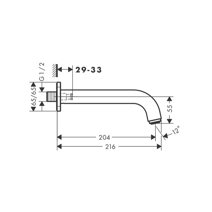 Baduitloop HansGrohe Vernis Shape Chroom