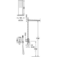 Regendoucheset Inbouw Tres Slim Exclusive Met Wanddouche en Handdoucheset met Staafhanddouche Goud