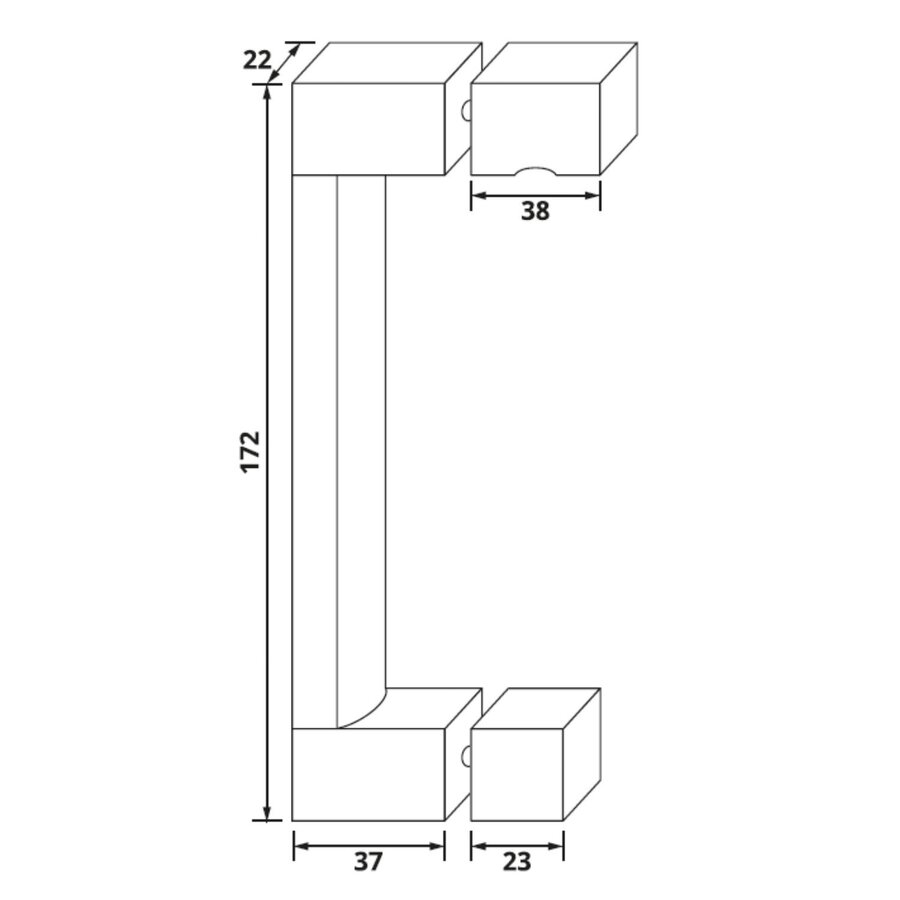 Handgreep Just Creating voor Draaideuren Gunmetal