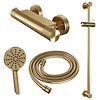 Brauer Douchekraanset Brauer Gold Carving Opbouw Met Glijstang En Ronde Handdouche Geborsteld Goud