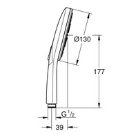Handdouche Grohe Rainshower SmartActive 130 Rond 13cm Chroom/Wit