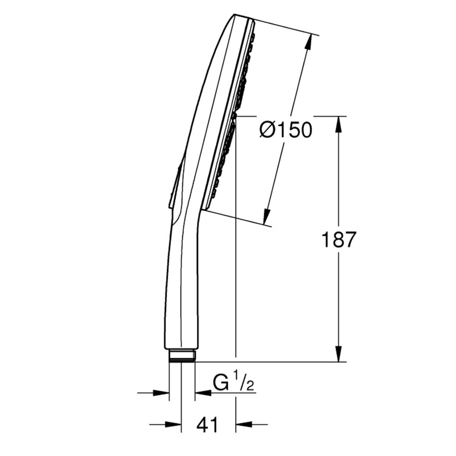 Handdouche Grohe Rainshower SmartActive 150 Rond 15cm Chroom/Wit