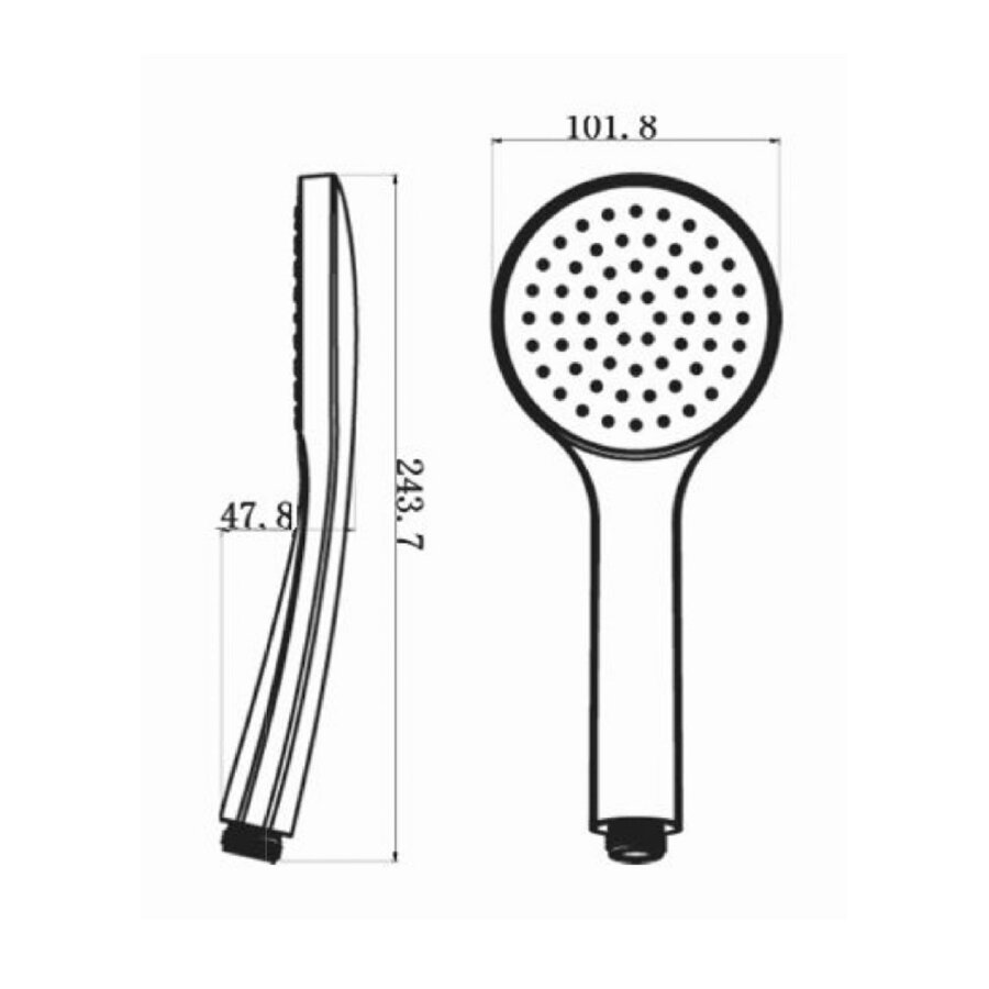 Losse Handdouche Sapho 1-stand Rond 10.2 cm Mat Zwart