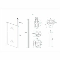 Verticale Stabilisatiestang Met Plafond Bevestiging Chroom Voor 10 Mm