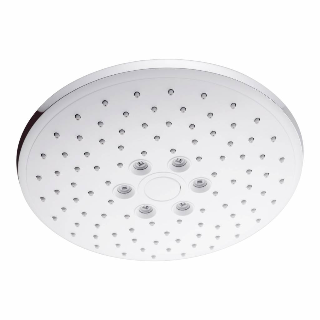 Hoofddouche VM Alor 1/2 Inch 3 Standen Ø 21.5 cm Antikalk Waterbesparend Chroom/Wit VM Go