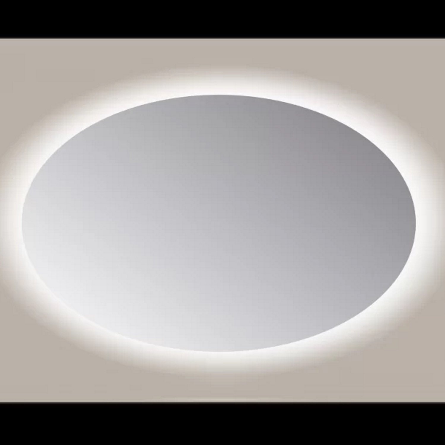 Spiegel Sanicare Q-Mirrors 120x80 cm Ovaal Met Rondom LED Cold White en Afstandsbediening incl. ophangmateriaal Sanicare
