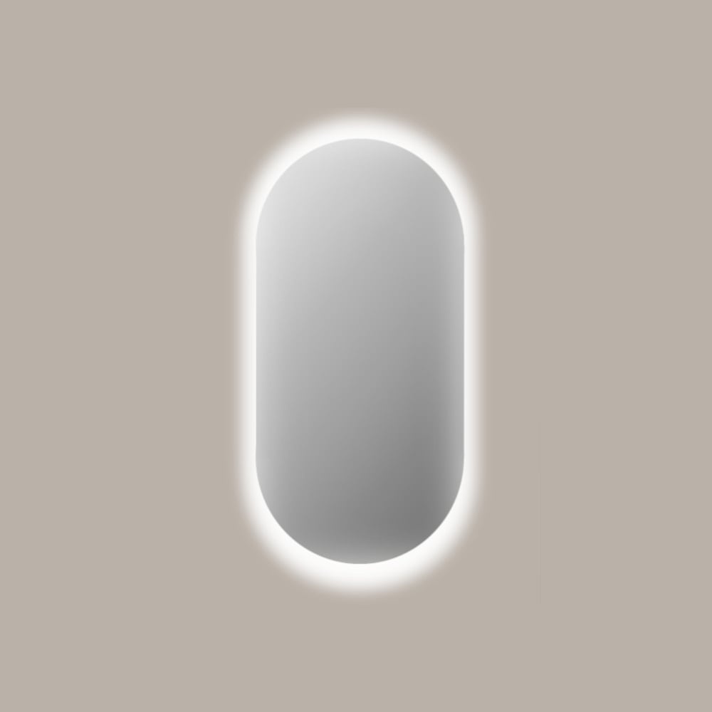 Spiegel Sanicare Q-Mirrors 70x120 cm Ovaal/Rond Met Rondom LED Warm White incl. ophangmateriaal Zonder Schakelaar Sanicare
