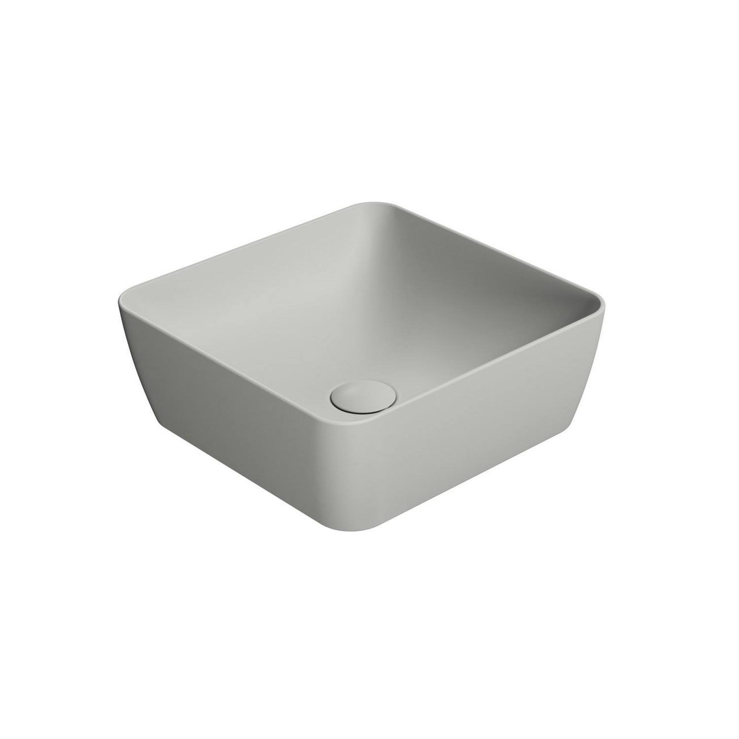 Waskom Sapho Sand Vierkant 38x14 cm Keramiek Mat Grijs Sapho