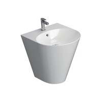 Wastafel AquaSplash Cone Keramisch 51x44cm Met Kraangat Mat Wit