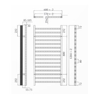 Elektrische Radiator Sanicare Qubic 126.4x60 cm Mat Zwart Met Chrome Thermostaat 773 Watt