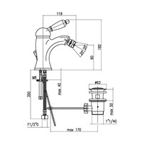 Bidetmengkraan Sapho Kirk� Retro Wit 1-hendel Gebogen 18.2 cm Goud (incl. clickwaste)
