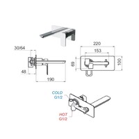 Wastafelmengkraan Inbouw Sapho Spy 1-hendel Uitloop Recht 19 cm Chroom
